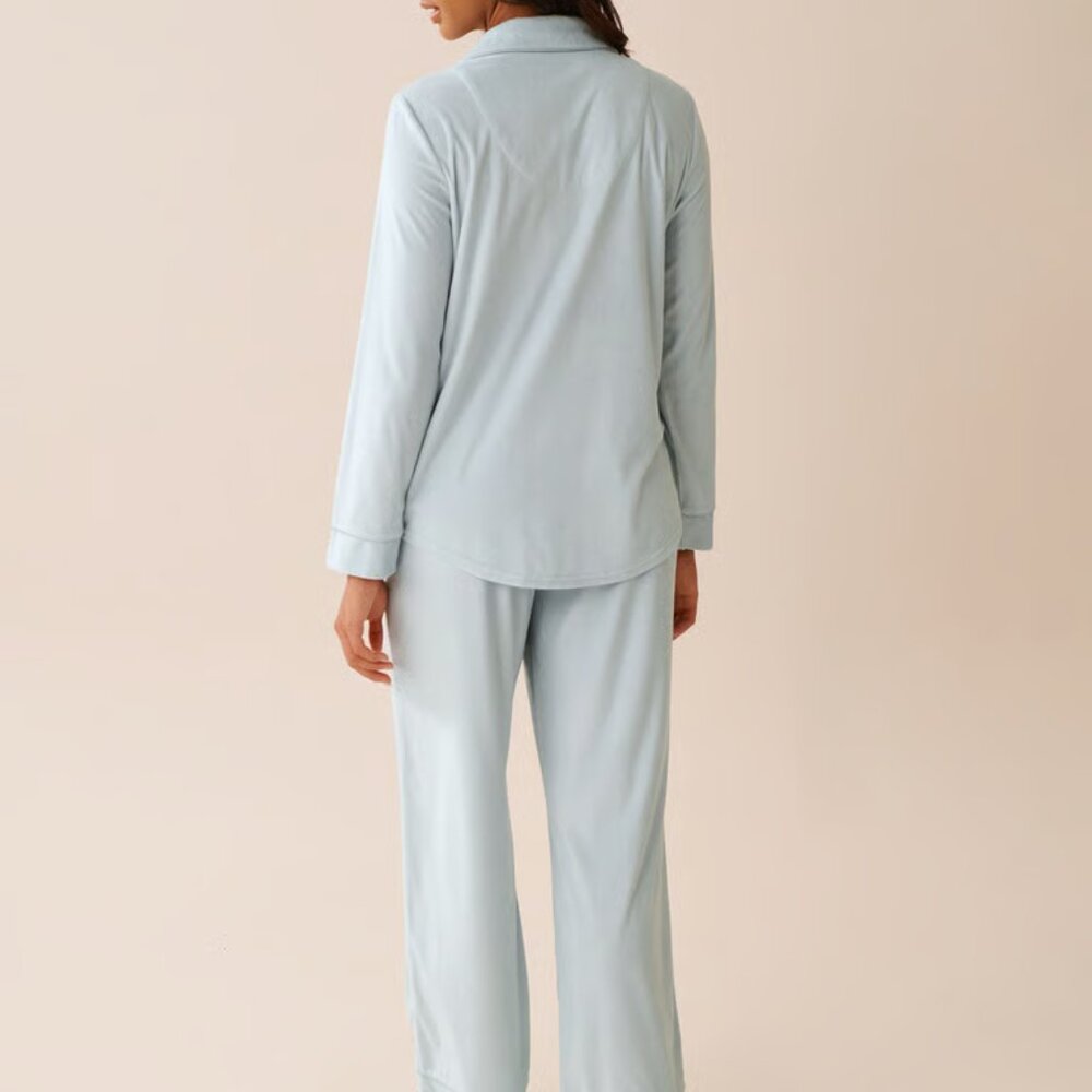 Sky Blue Soft Velour PJ Set - Medium - Picture 4 of 5